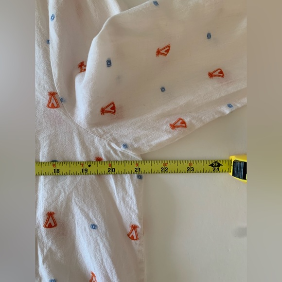 Anthropologie Maeve Miette Teepee Button Down Shirt Size 10 Long Sleeve Pleated - Picture 7 of 9